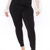 Snatch Me Tight Booty Lifter Skinny Jeans - Black