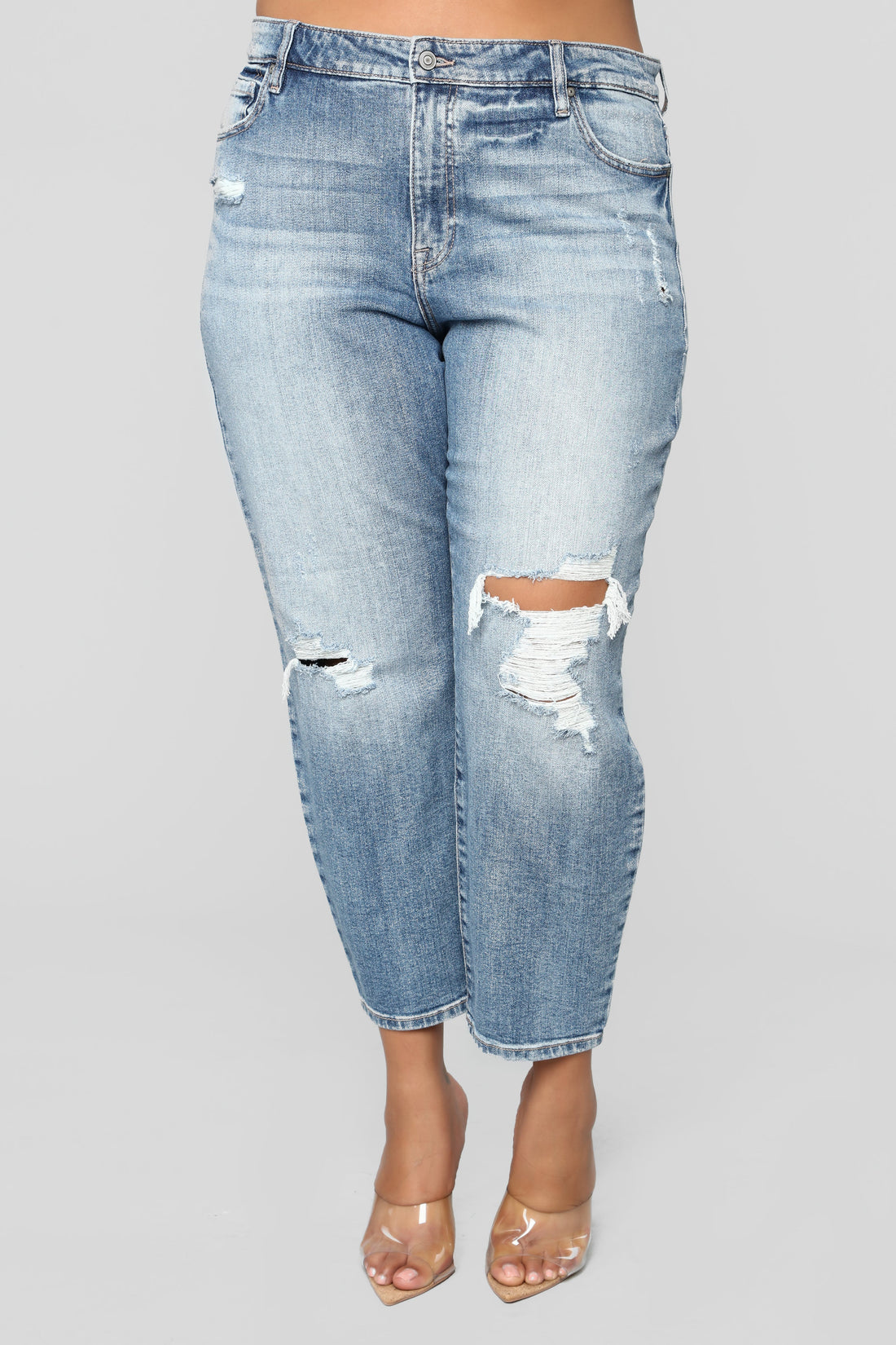 Tobi High Rise Mom Jeans - Medium Blue Wash