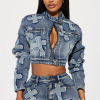 Cross Your Mind Denim Jacket - Medium Wash