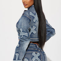 Cross Your Mind Denim Jacket - Medium Wash