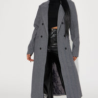 Nayeli Wool Trench - Black