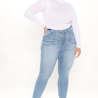 Tall Nequita High Rise Skinny Jeans - Light Blue Wash