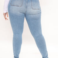 Tall Nequita High Rise Skinny Jeans - Light Blue Wash