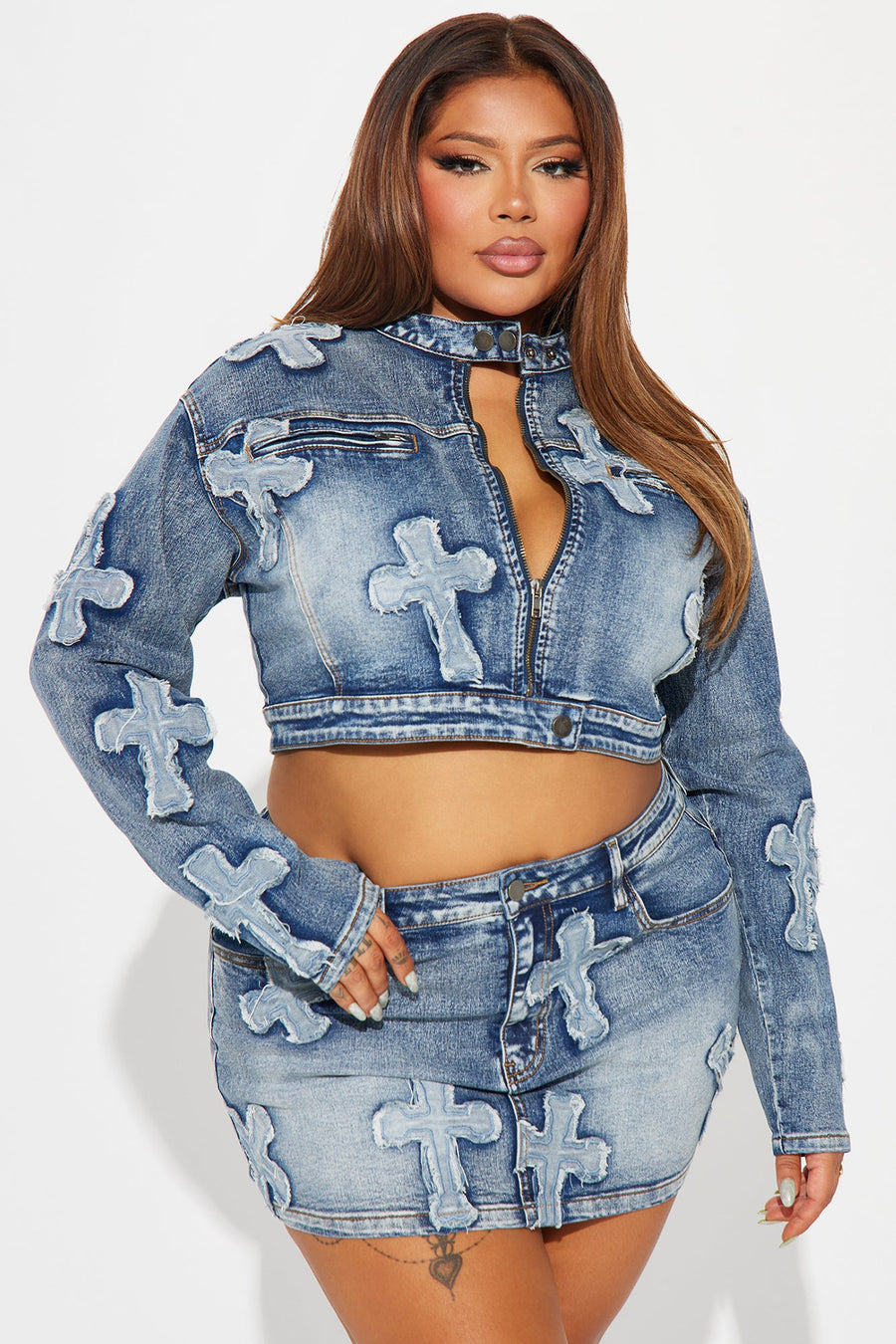 Cross Your Mind Denim Jacket - Medium Wash