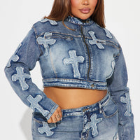 Cross Your Mind Denim Jacket - Medium Wash
