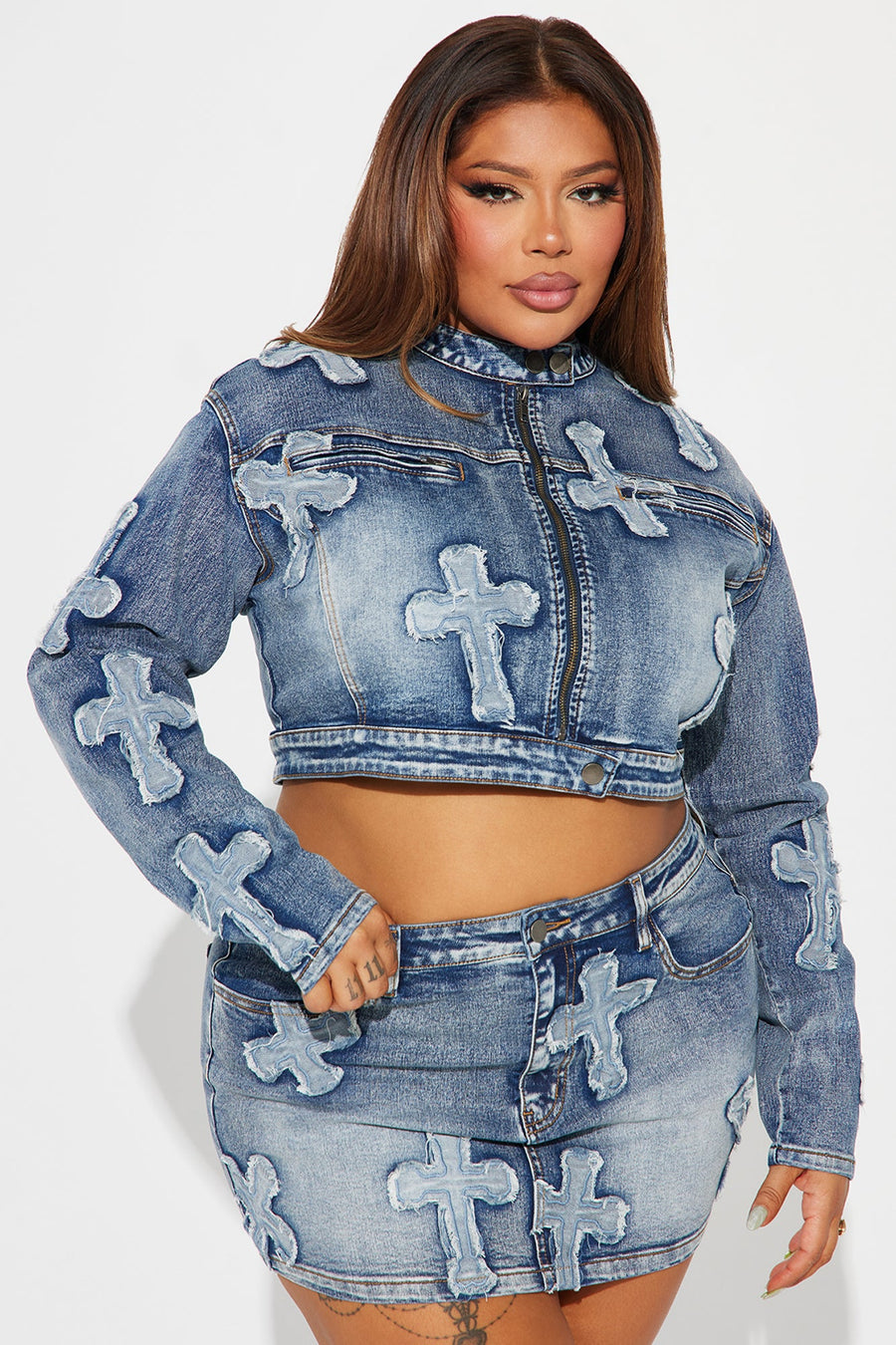 Cross Your Mind Denim Jacket - Medium Wash