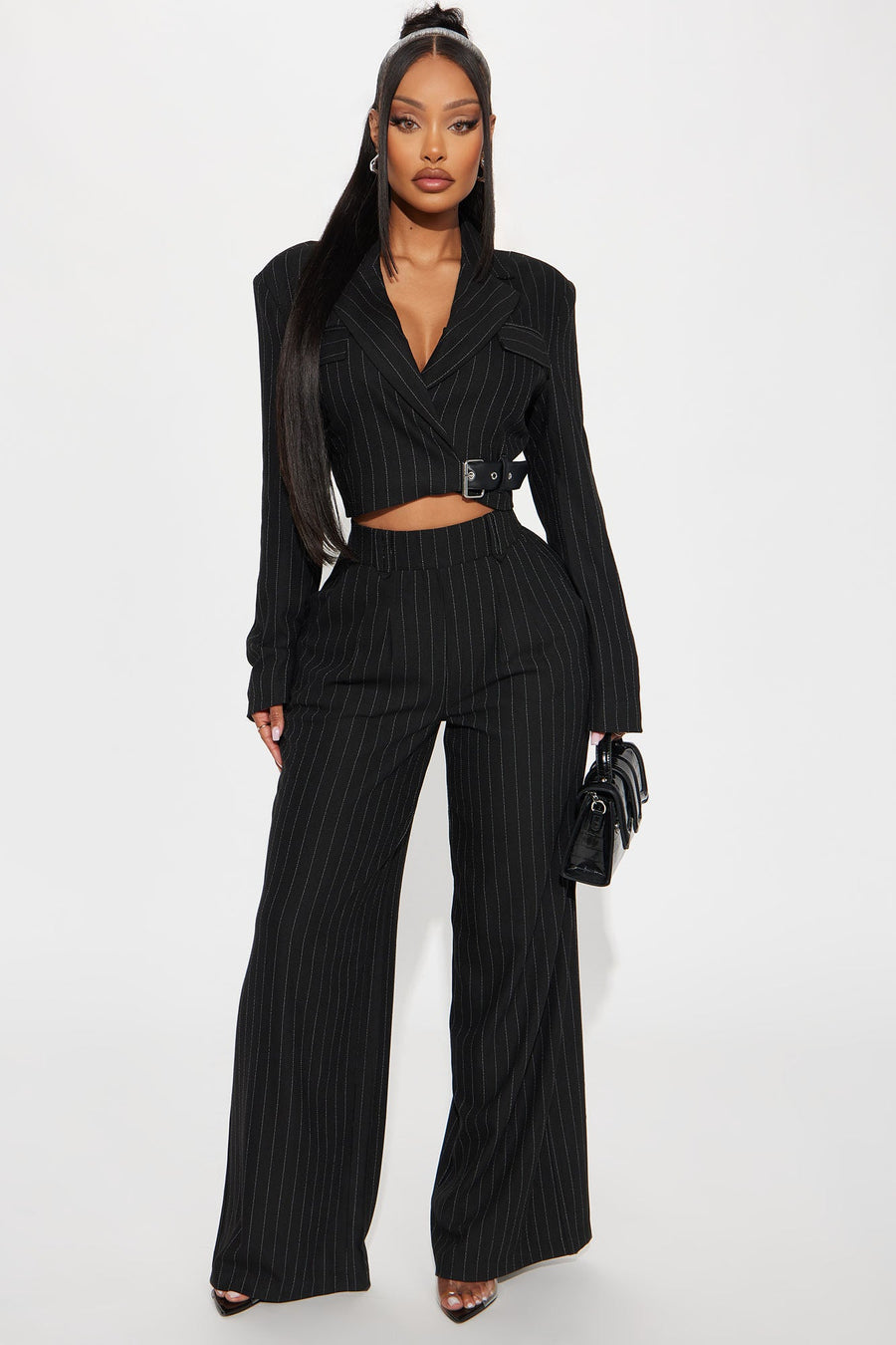 Breakeven Pinstripe Blazer - Black