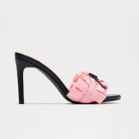 Betsey Bow Mules - Black/Pink