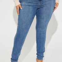 Dare Devil High Rise Skinny Jeans - Medium Blue Wash