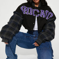 Just Like That Bomber Jacket - Black/combo
