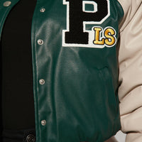 Walk The Hallways Varsity Jacket - Green/combo