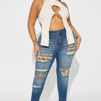 Tough It Up Stretch Skinny Jeans - Dark Wash