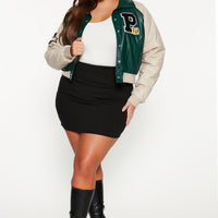 Walk The Hallways Varsity Jacket - Green/combo