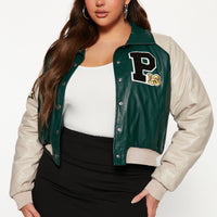 Walk The Hallways Varsity Jacket - Green/combo