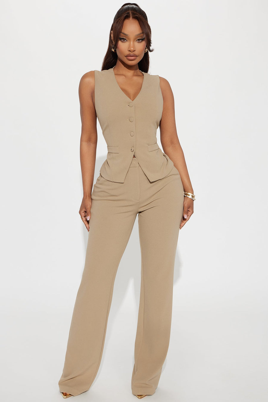 Core Competency 2 Piece Blazer - Taupe