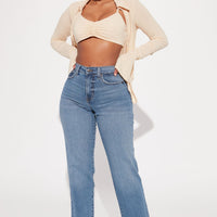 Nova 90s Straight Leg Jeans - Medium Blue Wash