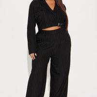 Breakeven Pinstripe Blazer - Black