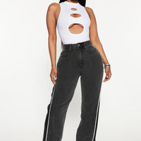 Zip It Up Straight Leg Jeans - Black