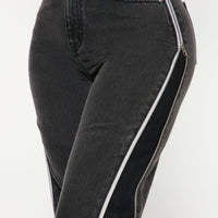 Zip It Up Straight Leg Jeans - Black