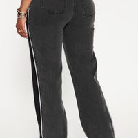 Zip It Up Straight Leg Jeans - Black