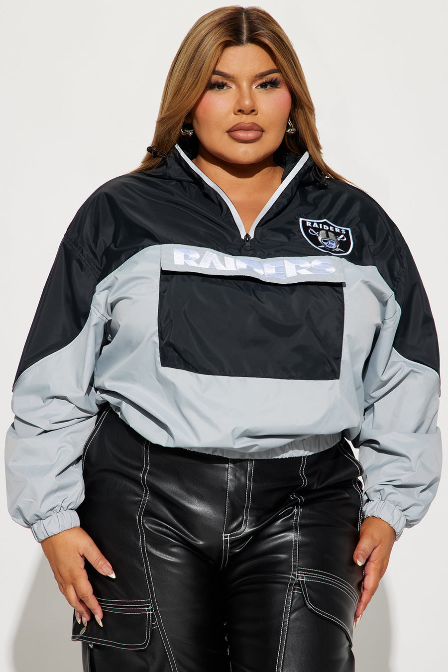 Bring Home The Win Raiders Windbreaker  - Black/combo