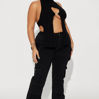 No Matter What Stretch Straight Leg Cargo Jean - Black
