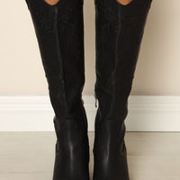 Always A Good Time Knee High Boots - Black