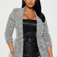 Ella Tweed Blazer - Black/combo