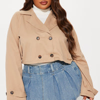 Rainy Days Cropped Trench - Khaki