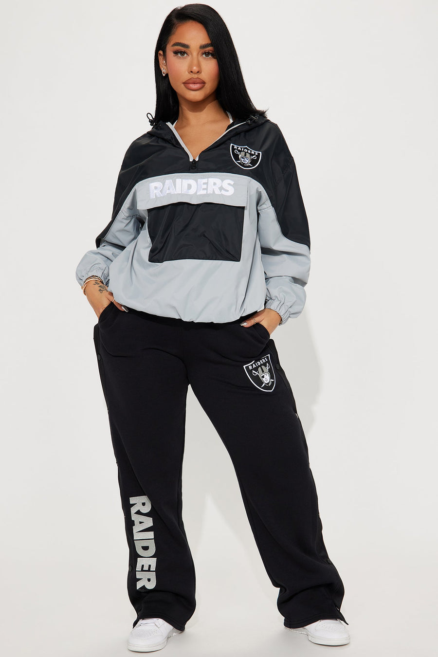 Bring Home The Win Raiders Windbreaker  - Black/combo