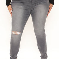 Going Out High Rise Stretch Skinny Jeans - Grey