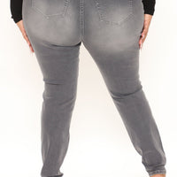 Going Out High Rise Stretch Skinny Jeans - Grey