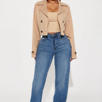 Rainy Days Cropped Trench - Khaki