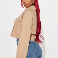 Rainy Days Cropped Trench - Khaki