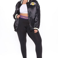 NBA Slam Dunk Lakers Bomber Jacket - Black
