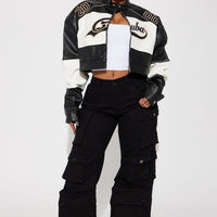 Cuba Chick Racing Jacket - Black/White
