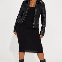 My Go To PU Jacket - Black