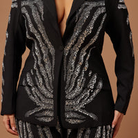 Amira Embellished Blazer - Black