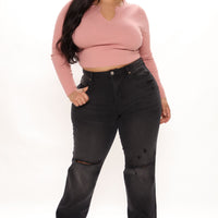 90's Nostalgia Straight Leg Jeans - Black