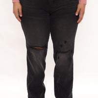 90's Nostalgia Straight Leg Jeans - Black