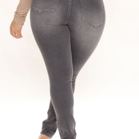 Going Out High Rise Stretch Skinny Jeans - Grey