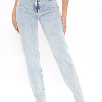 Tall Took Him By Surprise Slim Fit Boyfriend Jeans - Light Blue Wash