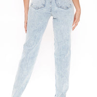 Tall Took Him By Surprise Slim Fit Boyfriend Jeans - Light Blue Wash