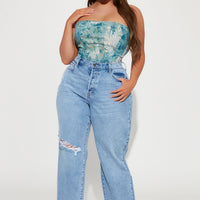 Topanga 90's Ripped Straight Leg Jeans - Medium Wash