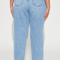 Topanga 90's Ripped Straight Leg Jeans - Medium Wash