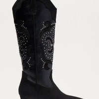 Atlanta Studded Cowboy Boots - Black