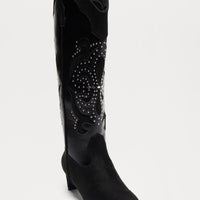 Atlanta Studded Cowboy Boots - Black