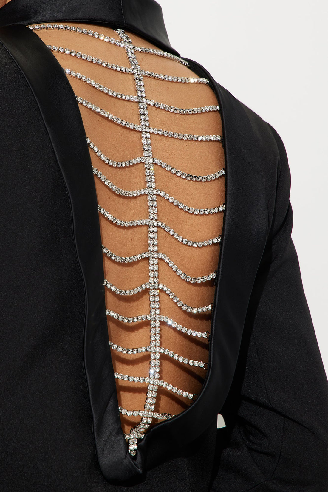 Cocktail Hour Rhinestone Blazer - Black