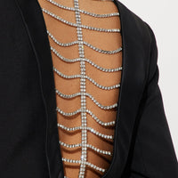 Cocktail Hour Rhinestone Blazer - Black