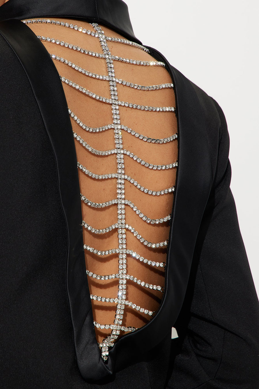Cocktail Hour Rhinestone Blazer - Black